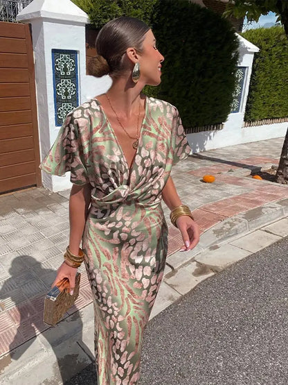 Vestido midi Mujer Estampado Corte Ajustado