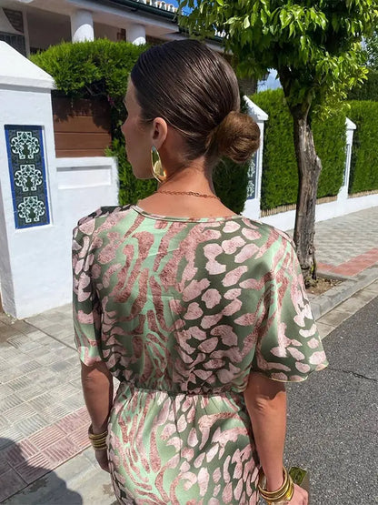 Vestido midi Mujer Estampado Corte Ajustado