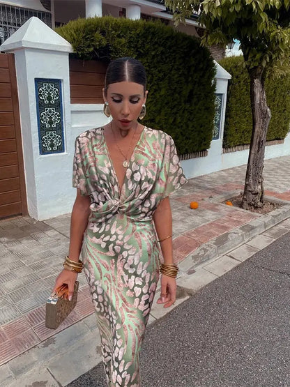 Vestido midi Mujer Estampado Corte Ajustado