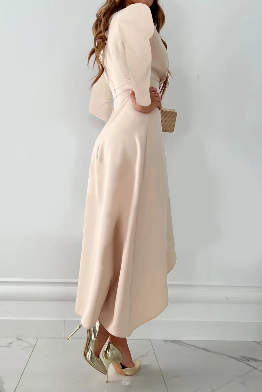 Vestido midi mujer Cruzado con escote en V Primavera