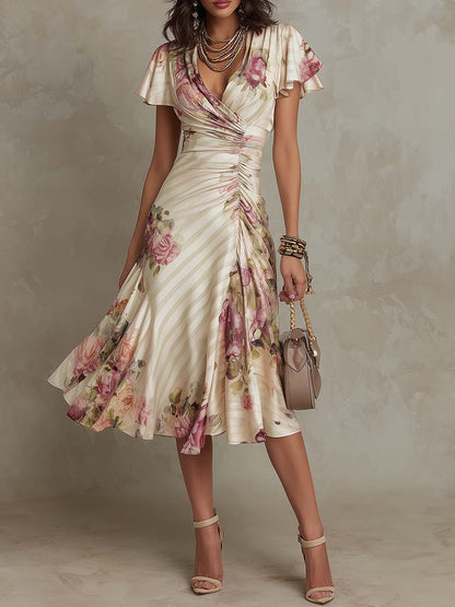 Vestido Midi Mujer de Satén Estilo Elegante Silueta Ajustada - Mavetta