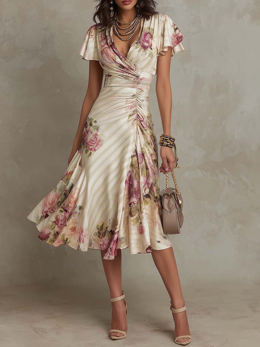 Vestido Midi Mujer de Satén Estilo Elegante Silueta Ajustada - Mavetta
