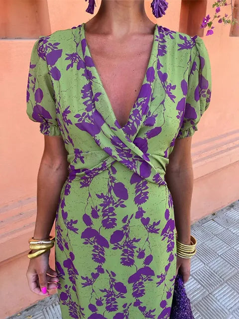 Vestido verano mujer elegante corte recto