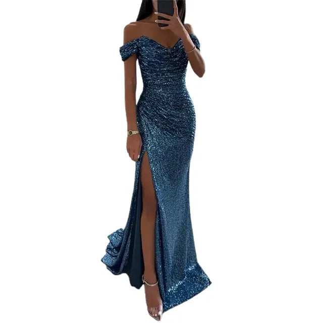 Vestido noche mujer escote en V elegante - Mavetta