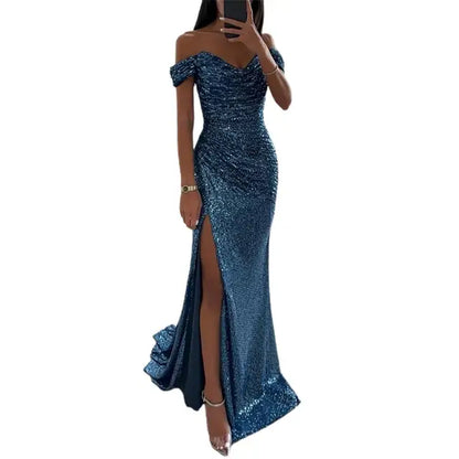 Vestido noche mujer escote en V elegante - Mavetta