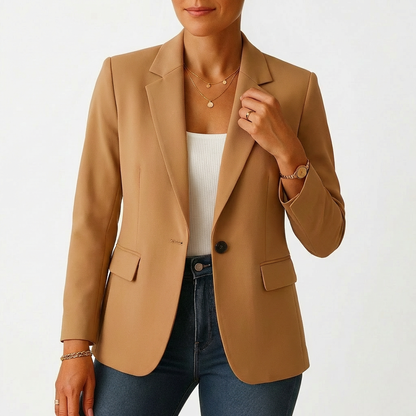 Blazer Mujer con Cierre de Un Botón Solapa Clásica