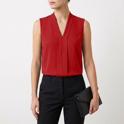 Blusa Mujer Sin Mangas Pliegue Frontal