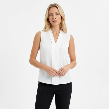 Blusa Mujer Sin Mangas Pliegue Frontal - Mavetta