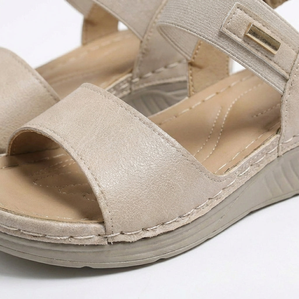Sandalias Mujer Doble Tira Suela Plataforma Confort