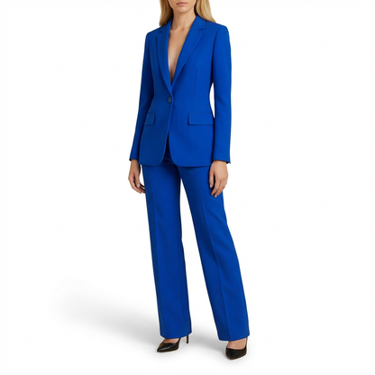 Traje Blazer y Pantalón Recto Mujer Formal Ajuste Clásico
