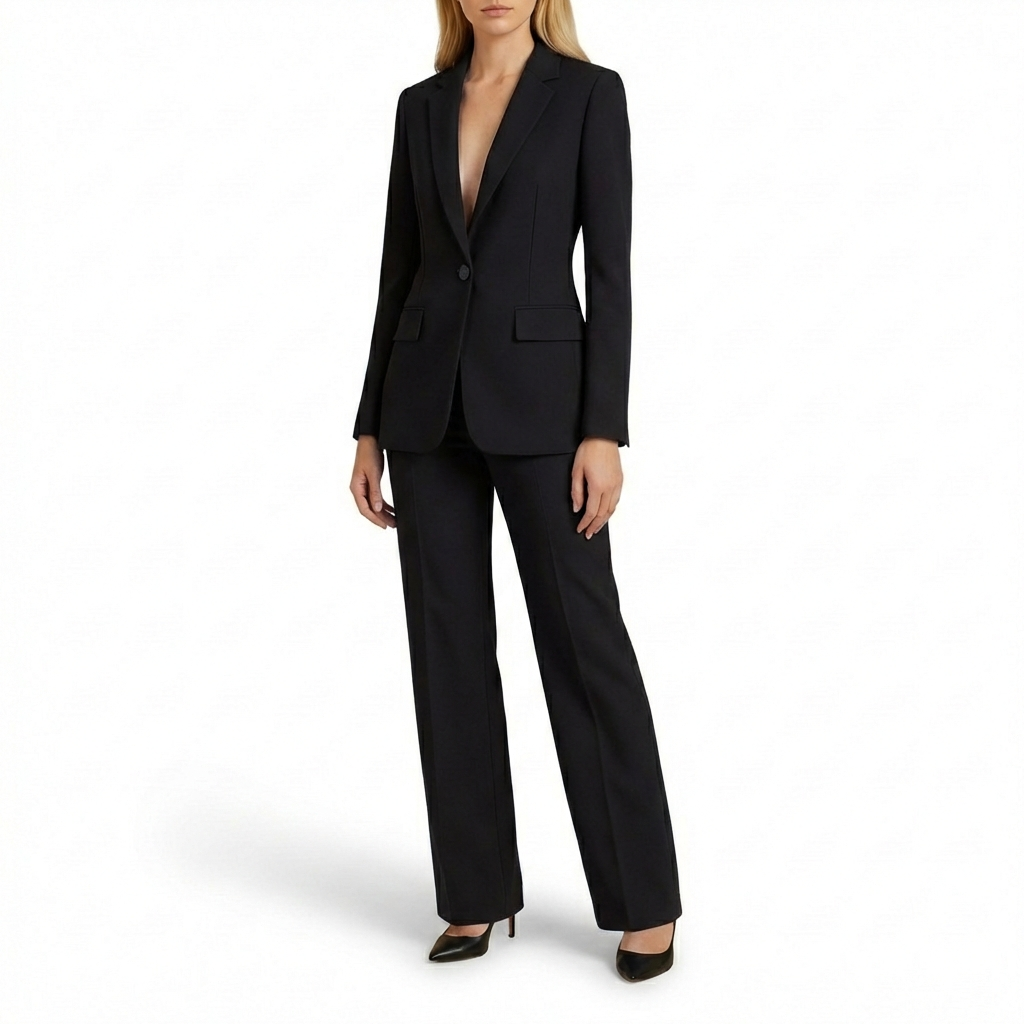 Traje Blazer y Pantalón Recto Mujer Formal Ajuste Clásico