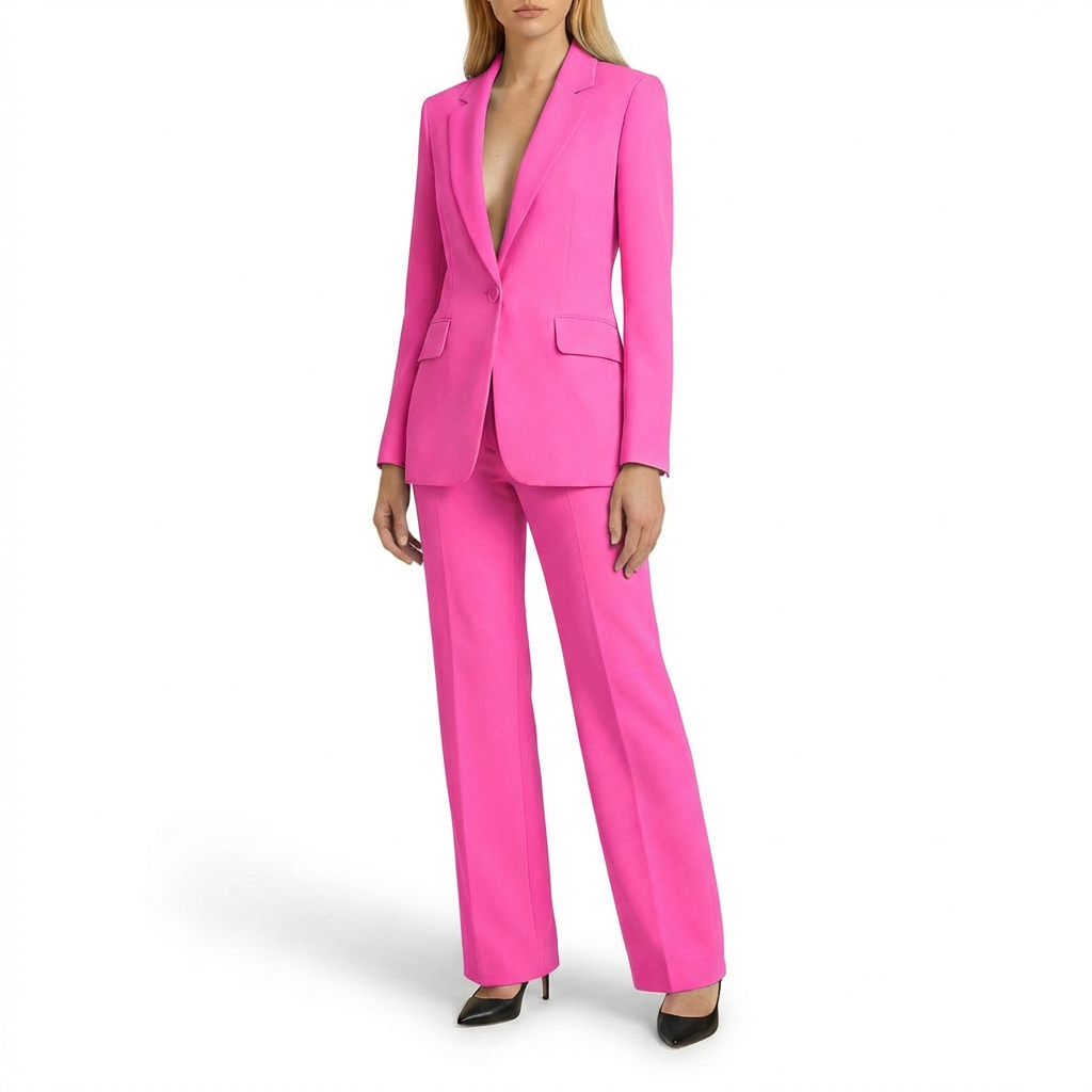 Traje Blazer y Pantalón Recto Mujer Formal Ajuste Clásico