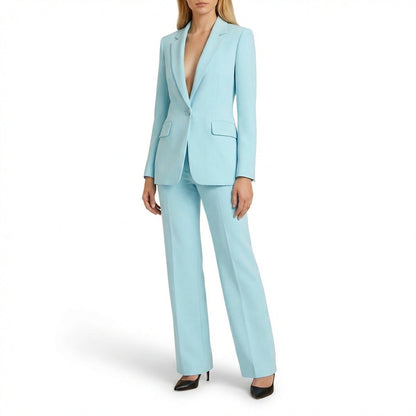 Traje Blazer y Pantalón Recto Mujer Formal Ajuste Clásico