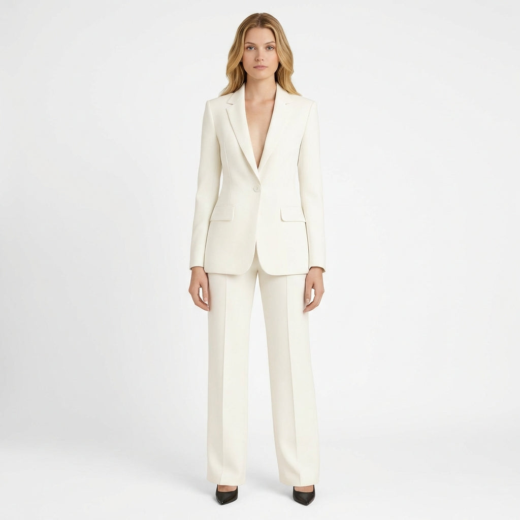 Traje Blazer y Pantalón Recto Mujer Formal Ajuste Clásico - Mavetta