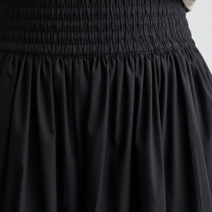Falda Midi Mujer Cintura Elástica Fruncida Corte Amplio