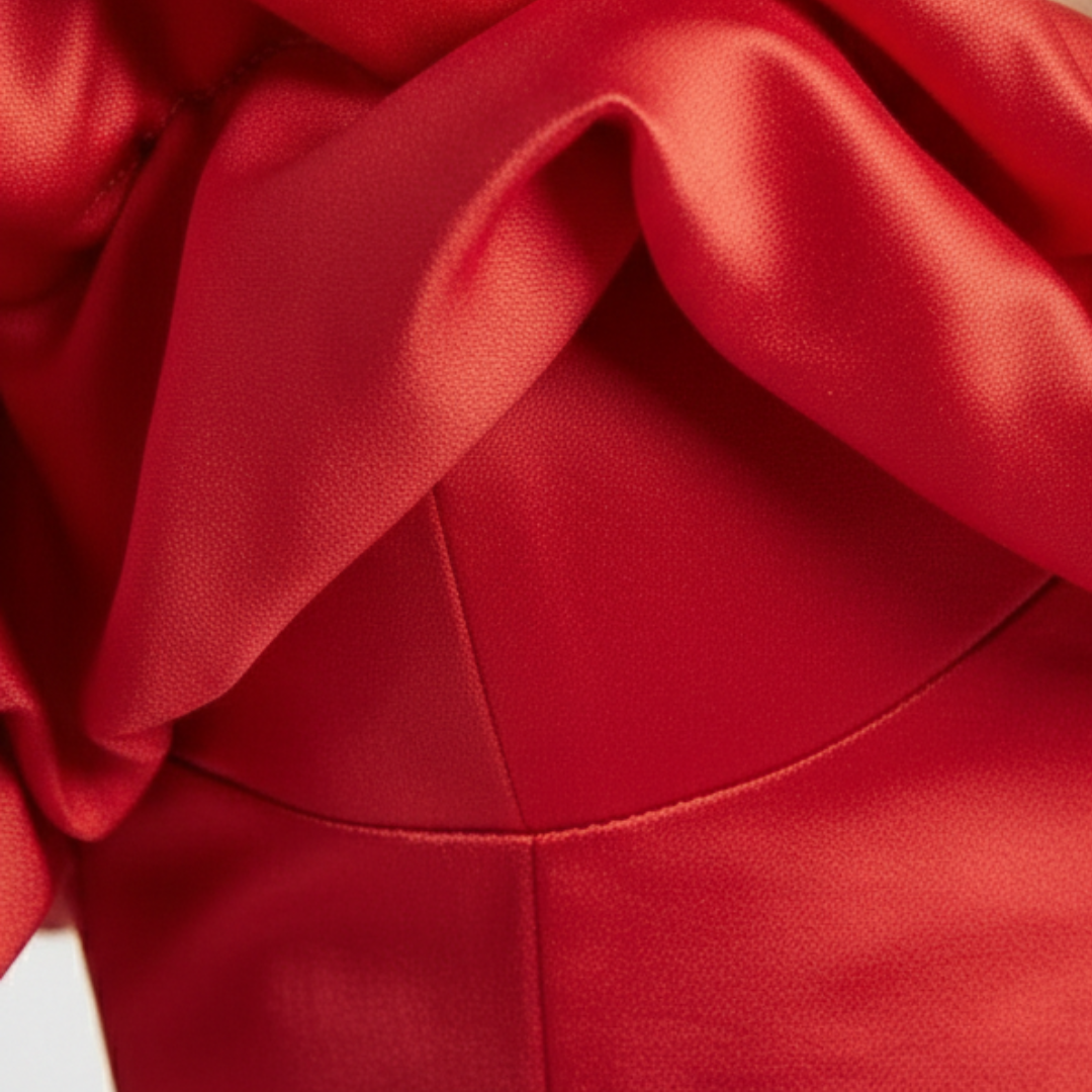 Vestido Corto Mujer de Cóctel Palabra de Honor con Volantes