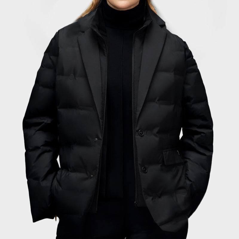 Abrigo Acolchado Mujer Estilo Blazer Ajustado