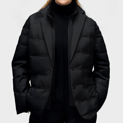 Abrigo Acolchado Mujer Estilo Blazer Ajustado