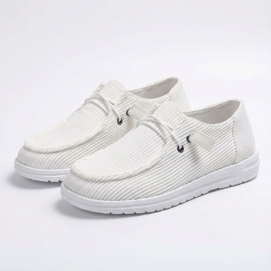 Zapatillas Casual Mujer Tejido Canalé Slip On Cordón Elástico Suela