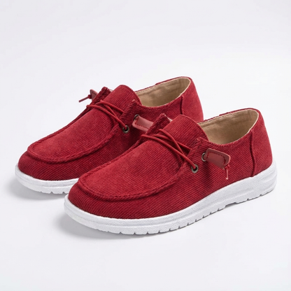 Zapatillas Casual Mujer Tejido Canalé Slip On Cordón Elástico Suela