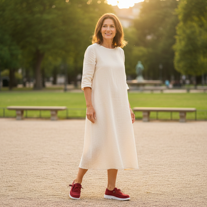 Zapatillas Casual Mujer Tejido Canalé Slip On Cordón Elástico Suela