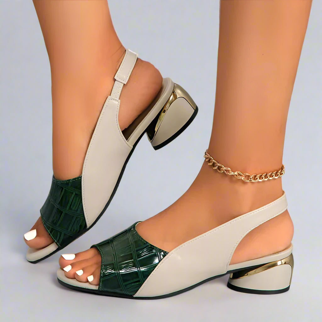Sandalias Mujer Abiertas Detalle Cocodrilo Ajuste Comodo