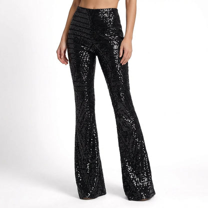 Pantalón Mujer de Lentejuelas Corte Campana