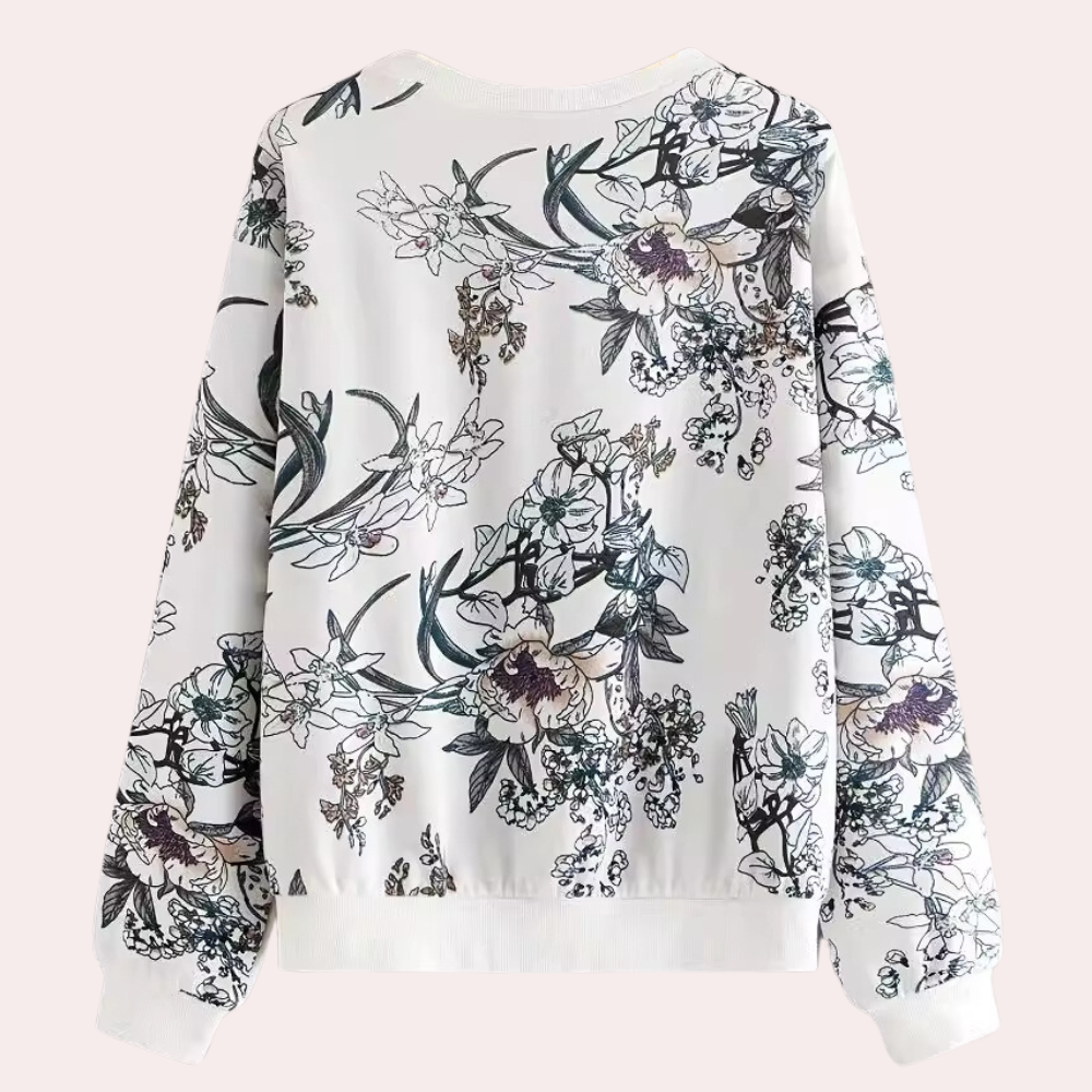 Sudadera mujer con estampado floral ajuste cómodo