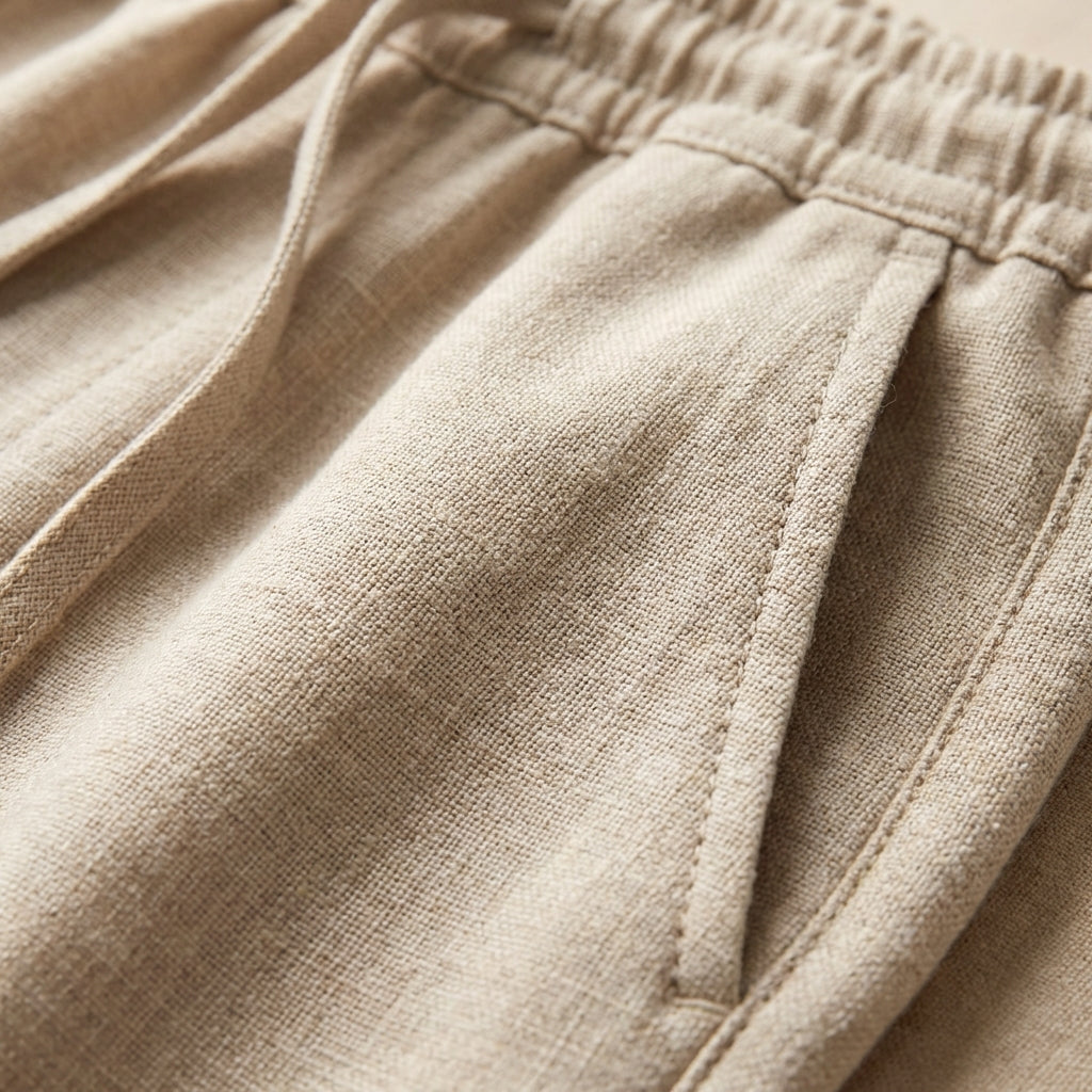 Pantalón Recto Hombre con Cordón y Cintura Elástica