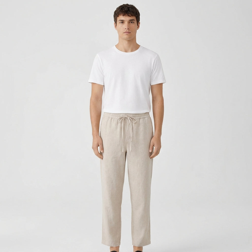 Pantalón Recto Hombre con Cordón y Cintura Elástica - Mavetta