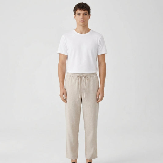 Pantalón Recto Hombre con Cordón y Cintura Elástica - Mavetta