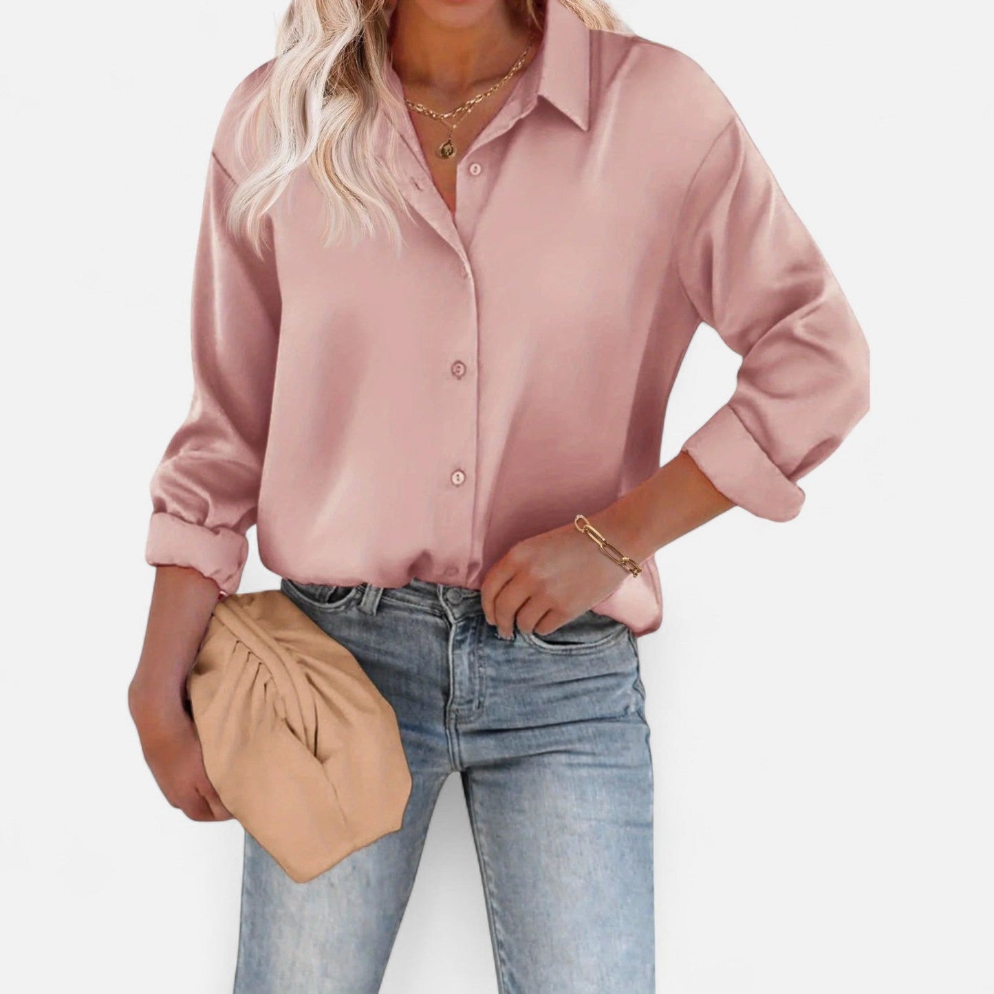Blusa Mujer Cuello Clasico Silueta Fluida Comoda