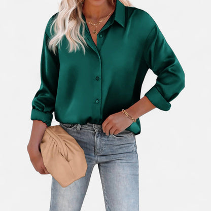 Blusa Mujer Cuello Clasico Silueta Fluida Comoda