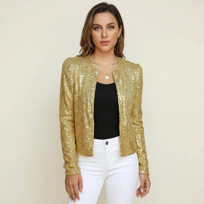 Chaqueta Mujer de Lentejuelas Abierta Ajuste Casual - Mavetta
