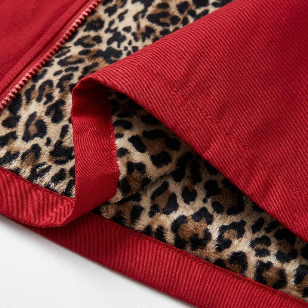 Chaqueta Mujer Reversible con Capucha Ajuste Regular