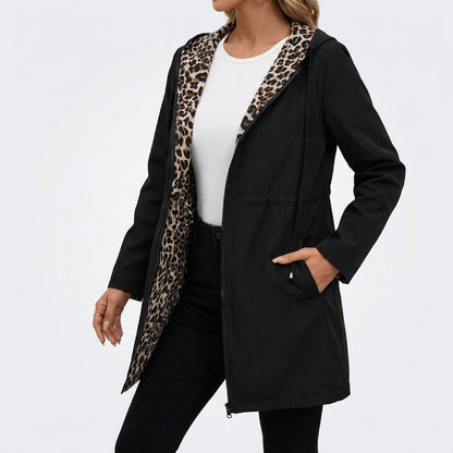 Chaqueta Mujer Reversible con Capucha Ajuste Regular