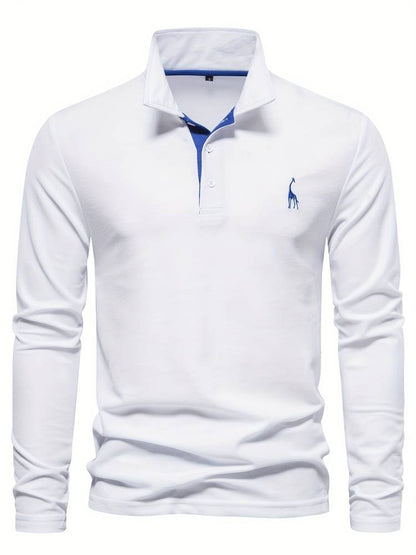 Polo Hombre Manga Larga Detalles en Cinta Ajuste Regular