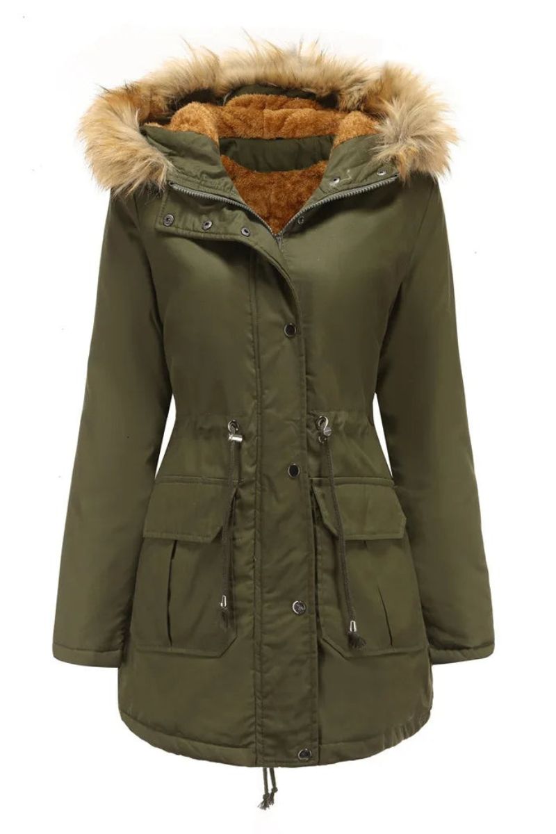 Parka mujer invierno con capucha y acolchada