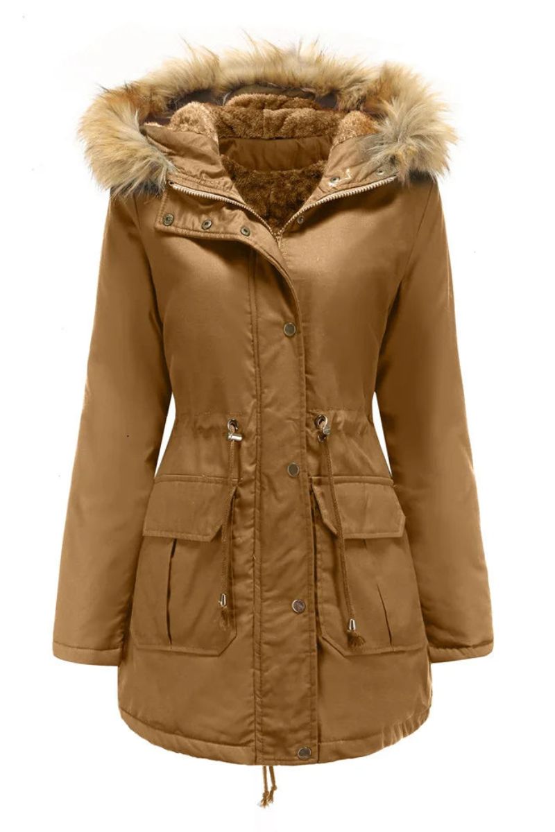 Parka mujer invierno con capucha y acolchada