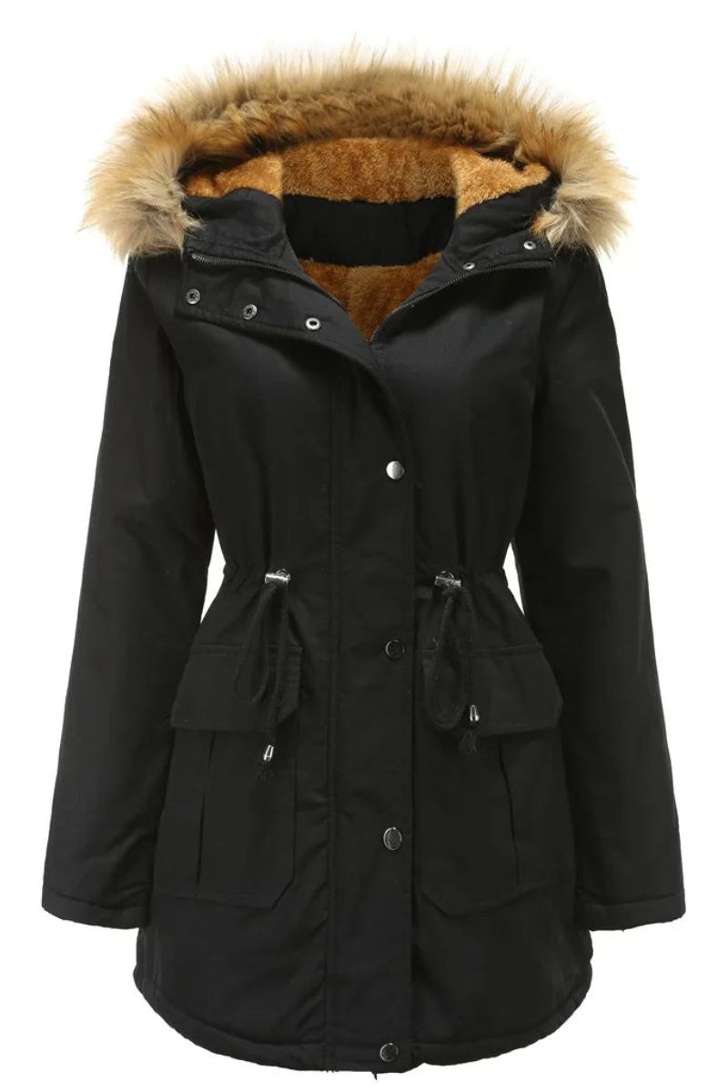 Parka mujer invierno con capucha y acolchada
