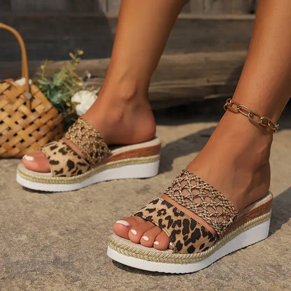 Sandalias Mujer Cuña Comoda Tiras Trenzadas