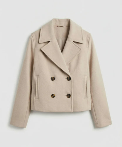 Chaqueta Cruzada Mujer con Botones Estilo Elegante