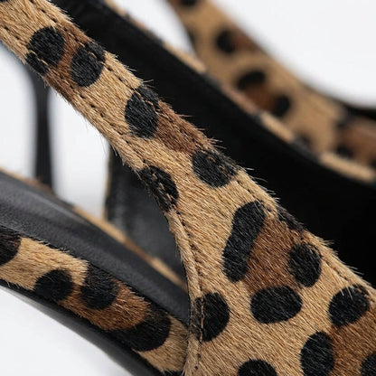 Zapatos Mujer Tacón Aguja Slingback Estampado Animal