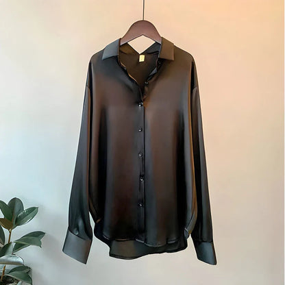 Blusa Mujer de Seda Manga Larga Cómoda
