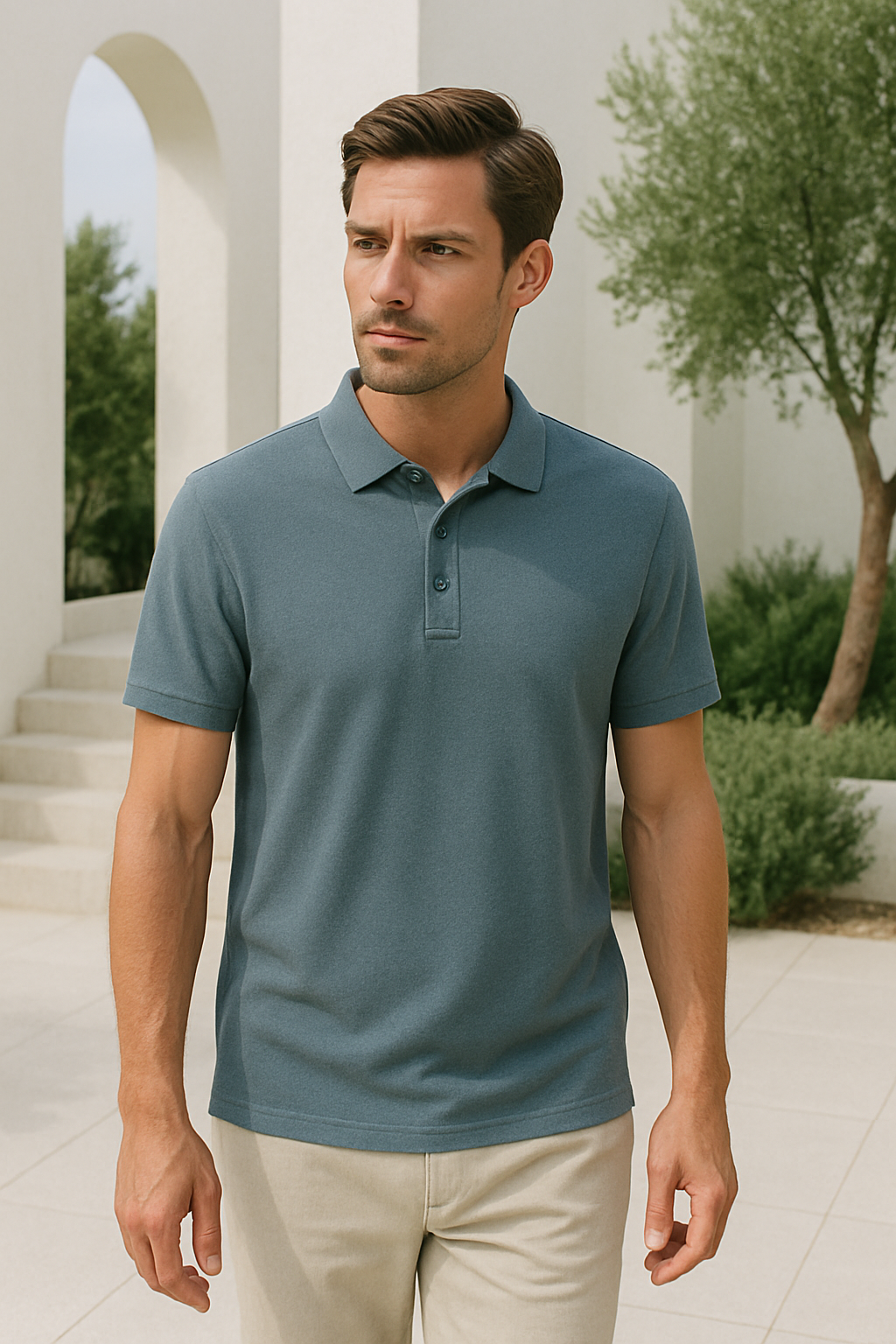 Polo hombre clásico de algodón ajuste regular