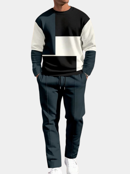 Conjunto Deportivo Hombre Estampado Geométrico Ajuste Chic