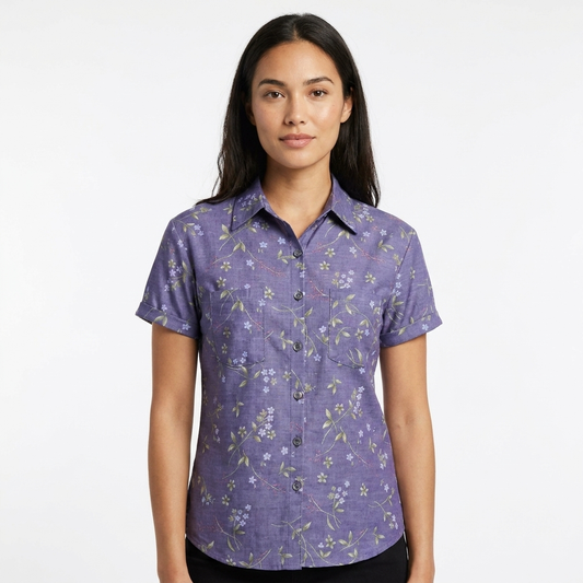Camisa Mujer Estampada Manga Corta Casual - Mavetta