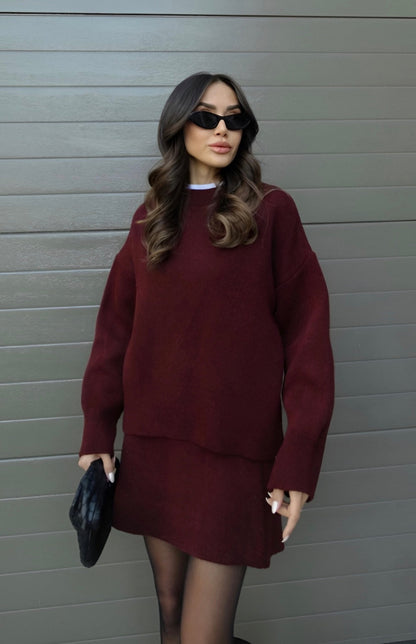 Conjunto Mujer Minifalda y Jersey Oversize Ajuste Holgado - Mavetta