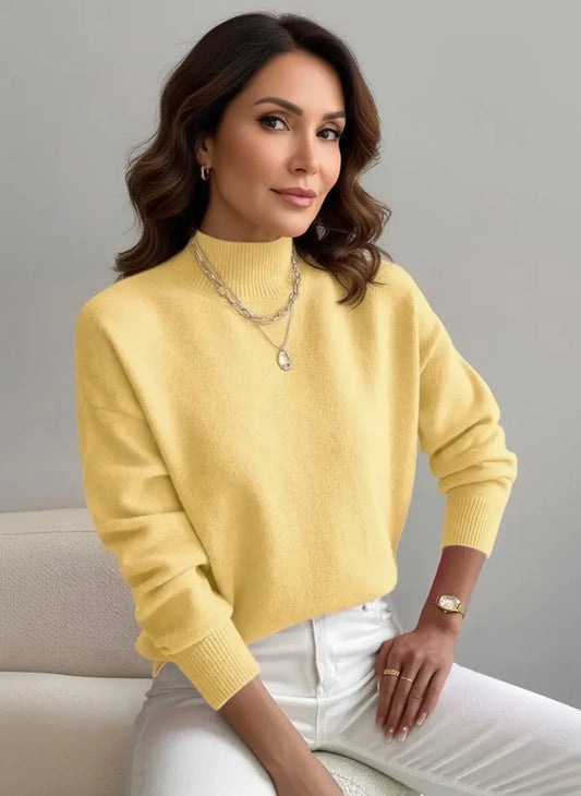 Jersey Mujer Cuello Alto Suave Ajuste Casual - Mavetta