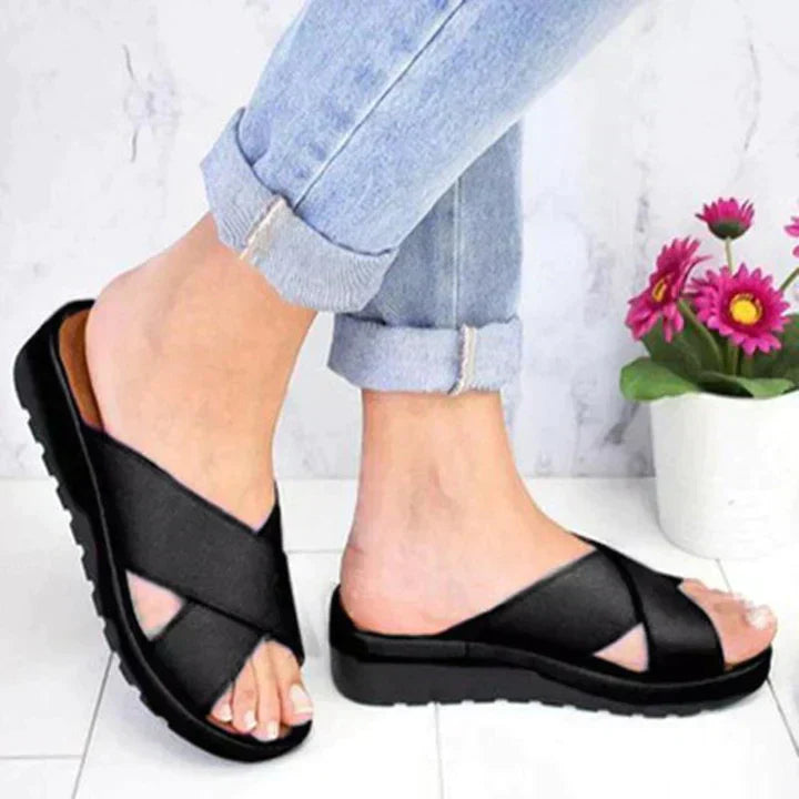 Sandalias Mujer con Tiras Cruzadas Diseño Cómodo